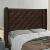 Cabeceira Estofada Egito SPZ 195cm Casal Suede Marrom