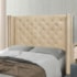 Cabeceira Estofada Egito SPZ 219cm Casal Linho Dourado