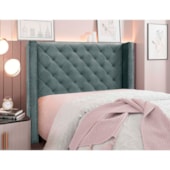 Cabeceira Estofada Egito SPZ 219cm Casal Veludo Cinza