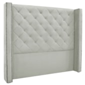 Cabeceira Estofada Egito SPZ 219cm King Veludo Prata