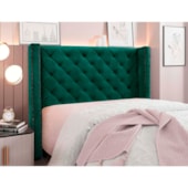 Cabeceira Estofada Egito SPZ 90cm Solteiro Veludo Verde