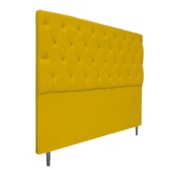 Cabeceira Estofada Liverpool 140 cm Casal Suede Amarelo - Amarena Móveis