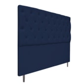 Cabeceira Estofada Liverpool 140 cm Casal Suede Azul Marinho - Amarena Móveis