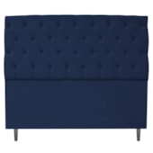 Cabeceira Estofada Liverpool 140 cm Casal Suede Azul Marinho - Amarena Móveis
