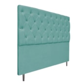 Cabeceira Estofada Liverpool 140 cm Casal Suede Azul Tiffany - Amarena Móveis