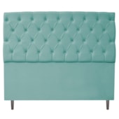 Cabeceira Estofada Liverpool 140 cm Casal Suede Azul Tiffany - Amarena Móveis