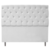 Cabeceira Estofada Liverpool 140 cm Casal Suede Branco - Amarena Móveis