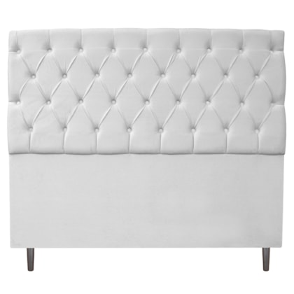 Cabeceira Estofada Liverpool 140 cm Casal Suede Branco - Amarena Móveis