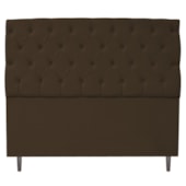 Cabeceira Estofada Liverpool 140 cm Casal Suede Marrom - Amarena Móveis