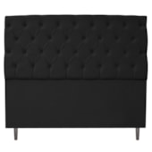 Cabeceira Estofada Liverpool 140 cm Casal Suede Preto - Amarena Móveis