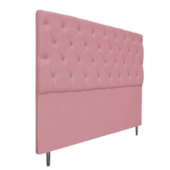 Cabeceira Estofada Liverpool 140 cm Casal Suede Rosa Bebê - Amarena Móveis