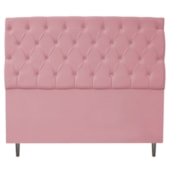 Cabeceira Estofada Liverpool 140 cm Casal Suede Rosa Bebê - Amarena Móveis