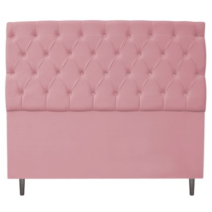 Cabeceira Estofada Liverpool 140 cm Casal Suede Rosa Bebê - Amarena Móveis