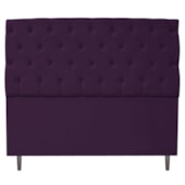 Cabeceira Estofada Liverpool 140 cm Casal Suede Roxo - Amarena Móveis