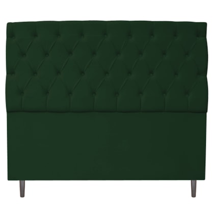 Cabeceira Estofada Liverpool 140 cm Casal Suede Verde - Amarena Móveis