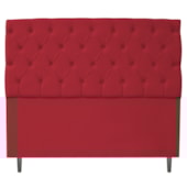 Cabeceira Estofada Liverpool 140 cm Casal Suede Vermelho - Amarena Móveis