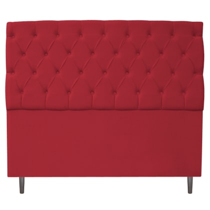 Cabeceira Estofada Liverpool 140 cm Casal Suede Vermelho - Amarena Móveis