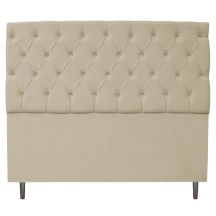 Cabeceira Estofada Liverpool 160 cm Queen Size Suede Bege - Amarena Móveis