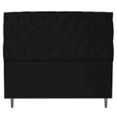 Cabeceira Estofada Liverpool 160 cm Queen Size Corano Preto - Amarena Móveis
