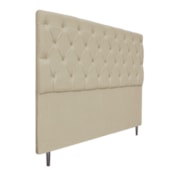 Cabeceira Estofada Liverpool 160 cm Queen Size Linho Bege - Amarena Móveis