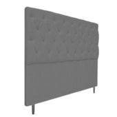 Cabeceira Estofada Liverpool 160 cm Queen Size Linho Chumbo - Amarena Móveis
