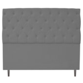 Cabeceira Estofada Liverpool 160 cm Queen Size Linho Chumbo - Amarena Móveis