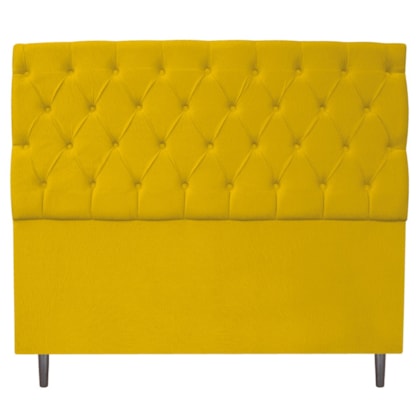 Cabeceira Estofada Liverpool 160 cm Queen Size Suede Amarelo - Amarena Móveis