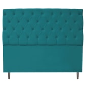 Cabeceira Estofada Liverpool 160 cm Queen Size Suede Azul Turquesa - Amarena Móveis