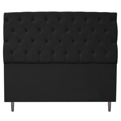 Cabeceira Estofada Liverpool 160 cm Queen Size Suede Preto - Amarena Móveis