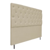Cabeceira Estofada Liverpool 195 cm King Size Linho Bege - Amarena Móveis