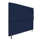 Cabeceira Estofada Liverpool 195 cm King Size Suede Azul Marinho - Amarena Móveis