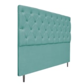 Cabeceira Estofada Liverpool 195 cm King Size Suede Azul Tiffany - Amarena Móveis