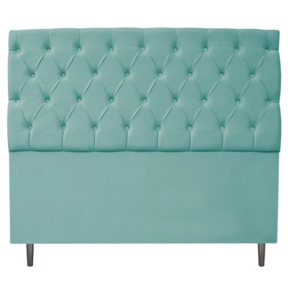 Cabeceira Estofada Liverpool 195 cm King Size Suede Azul Tiffany - Amarena Móveis