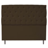 Cabeceira Estofada Liverpool 195 cm King Size Suede Marrom - Amarena Móveis