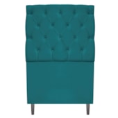 Cabeceira Estofada Liverpool 90 cm Solteiro Suede Azul Turquesa - Amarena Móveis