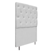 Cabeceira Estofada Liverpool 90 cm Solteiro Suede Branco - Amarena Móveis