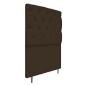 Cabeceira Estofada Liverpool 90 cm Solteiro Suede Marrom - Amarena Móveis