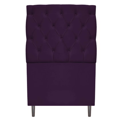 Cabeceira Estofada Liverpool 90 cm Solteiro Suede Roxo - Amarena Móveis