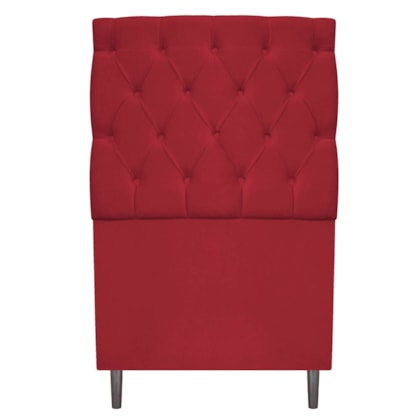 Cabeceira Estofada Liverpool 90 cm Solteiro Suede Vermelho - Amarena Móveis