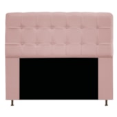 Cabeceira Estofada Mel com Capitonê 140 cm para Cama Box de Casal Suede Rosê Quarto - AM Decor