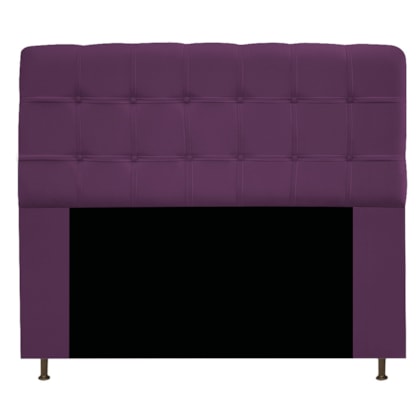 Cabeceira Estofada Mel com Capitonê 140 cm para Cama Box de Casal Suede Roxo Quarto - AM Decor