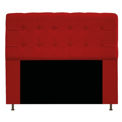 Cabeceira Estofada Mel com Capitonê 140 cm para Cama Box de Casal Suede Vermelho Quarto - AM Decor