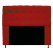 Cabeceira Estofada Mel com Capitonê 195 cm para Cama Box King Suede Vermelho Quarto - AM Decor