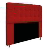 Cabeceira Estofada Mel com Capitonê 195 cm para Cama Box King Suede Vermelho Quarto - AM Decor
