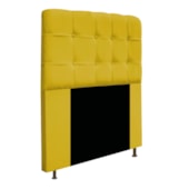 Cabeceira Estofada Mel com Capitonê 90 cm para Cama Box Solteiro Suede Amarelo Quarto - AM Decor