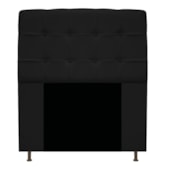 Cabeceira Estofada Mel com Capitonê 90 cm para Cama Box Solteiro Suede Preto Quarto - AM Decor
