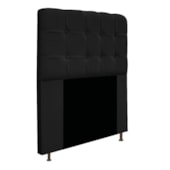 Cabeceira Estofada Mel com Capitonê 90 cm para Cama Box Solteiro Suede Preto Quarto - AM Decor