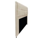 Cabeceira Estofada Munique 1,40 M para Cama Box de Casal Suede Bege para Quarto - Amarena