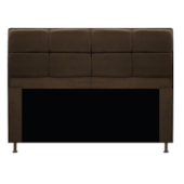 Cabeceira Estofada Munique 1,40 M para Cama Box de Casal Suede Marrom para Quarto - Amarena