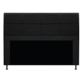 Cabeceira Estofada Munique 1,40 M para Cama Box de Casal Suede Preto para Quarto - Amarena